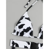 Sexy With Garter Spots Halter Bikini Female Swimsuit Women Swimwear Three-pieces Bikini set Bather Bathing Suit Swim Lady K4439