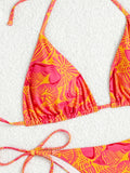 2025 Triangle Halter String Bikini Women Printed Swimwear Female Sexy Swimsuit Bathers Bathing Swimming Swim Suit Beachwear