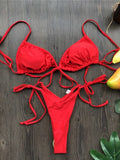 Sexy Ruffle Frilled Micro Thong Bikini 2025 Women Swimwear Female Swimsuit Two-pieces Bikini set String Bather Bathing Suit Swim