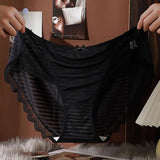 Anti-septic Women Underpants Women Panties Mid Waist Lace Bow Decor Tummy Control Butt-lifted Soft Stretchy Quick Dry Briefs