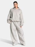 Vintage Leopard Hooded Sweatshirt Suit Loose Fit Contrast Line Wide Leg Trousers Fashion Athletic Tracksuit Outfit