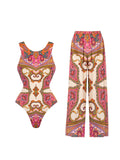 2026 Glamorous Multicolor Swimwear with Unique Pattern High-Cut Legs Perfect for Beach Wear Pool Parties Summer Getaway Vacation