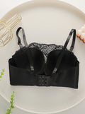 New black full cup lace shoulder strap detachable bra Pull up bra strapless bra wrap up braissere sexy Lingerie J2805