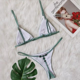 2 Colors Sexy Bikini Women Shiny Fabric Crystal Diamond G-string Swimwear Swimsuit Bikinis Set Bathing Suit Bikini Luxe Female