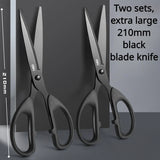 Deli 210/175mm Black Stainless Steel Scissors Business Office Stationery Home Tailor Shears Kitchen Knife Cutter Cutting Tool