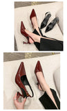 2026 Pointed Sandalias De Mujer Shallow Comfortable Patent Leather Fashion Shoes Woman French Sexy High Heels Designer Footwear