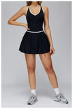 Women's Nude Yoga Clothes Beautiful Back and Slim Fit Two Anti Glare Dresses Outdoor Sports Running and Leisure Fitness Clothes