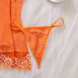 Women's Contrast Floral Nightdress Set Dress Sleepwear With Thongs Nightdress Underwear Babydoll