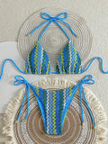 XS - L Mesh Knitted Rope Halter Brazilian Bikini Women Swimwear Female Swimsuit Two-pieces Bikini Set High Cut Bathing Suit Swim