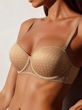 European and American sexy lingerie, corrugated bra, underwear that supports side breasts, soft underwire, thin top and thick bottom, push-up bra