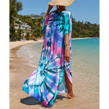2026 New Colorful Kaftan Tunic Beach Dress Beach Wear Beachwear Beach Cover Up Cover-upsLoose Maxi Dress Female Women V4428