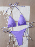 Triangle Halter Thong Bikinis 2026 Women Sexy Swimsuit Ring String Swimwear Female Bathers Bathing Swimming Swim Suit Beachwear