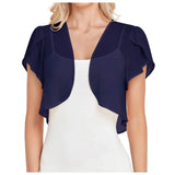 Women’S Short Sleeve Cardigan Chiffon Tops Ladies Open Front Bolero Shrug Crop Top Clothing For Female Plus Size Oversized 2025