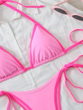 Halter Triangle String Thong Bikinis 2026 Women Sexy Swimsuit Solid Brazilian Swimwear Female Bathers Bathing Swimming Swim Suit