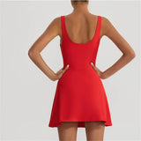 Tennis Fitness Dresses Women Fake Two Piece Sports Dress Outdoor Casual High Elasticity  Running Yoga Golf Mini Skirts