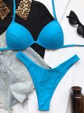 2025 Halter Bra Cup Bikini Women Swimsuit Female Push Up Swimwear Two Pieces Bikini set Brazilian Bather Bathing Suit Swim Lady