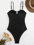 S - XL Glitter Sparkling One Piece Swimsuit Women Swimwear Female High Leg Cut Monokini Bather Bathing Suit Swim Beachwear