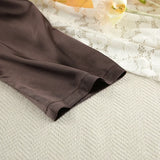 Women Silk Satin Pajama Set Deep V Neck Long Sleeve Lace Trim Tie Front Top Pants Soft Loungewear Elegant Home Sleepwear Night