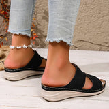 Summer Lightweight Wedges Slippers Women Metal Decor Plus Size 36-43 Beach Sandals Woman Comfortable Printed Platform Sandles
