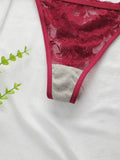 charming French Style Lace Lingerie Set - ultra-thin red lace Bra & Thong Sexy ultra-thin Underwear, Ideal Gift for Her YS2451