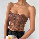 Phantasy Sexy Lace See through Crop Top Women Fashion Floral Embroidery Black Tank Top Night club Dress up 2026 Summer Outfit
