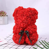 Rose Bear Gift 25cm Artificial Teddy Rose Bear with Box