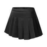 New Summer Tennis Skirt Sports Culottes Quick Drying Double Layered Pleated Skirts Women Solid Color Running Fitness Skirt