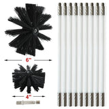 Dryer Vent Cleaning Kit With Flexible Rods And Chimney Brush