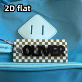 Custom Checkered Bag Tag Single Item, Personalized Bag Keychain, Diaper Bag Tag, Gym Bag Name Tag, Cheer Bag Accessory Gift