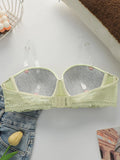 Women's Sexy Lace Front-Buckle Bra with Steel Ring Gathered Push-Up Breathable Comfortable Close-Fitting Underwear MR3466
