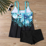 Plus Size Vintage Print Tankini Set Two Piece Swimdress Panty Bathing Suit Beachwear Beach Swimwear Retro Summer Swimsuit New