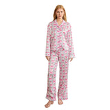 Women Christmas Pajamas Set Bow/Santa/Tree Print Long Sleeve Shirts Tops and Pants Sleepwear 2 Pieces Loungewear Suits