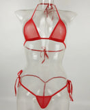 DEKA Transparent Mini Micro Bikini Set Extreme Hot Tiny Triangle Swimwear Beachwear Bathingsuit Mesh Underwear Lingerie Swimsuit