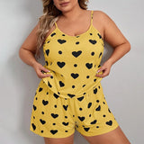 2 Pieces Pajamas Set for Women Sleepwear Loose Crop Tops+Shorts Suit Loungewear Home Clothes Plus Size 3XL 4XL 5XL