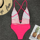 Sexy Deep V Neck Wrap Around Female Swimwear One Piece Swimsuit Women Backless Monokini High Leg Cut Bathing Suit Swim Beachwear