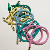 10PCS Women Elastic Hair Rubber Bands High Quality Girls Hair Bands Hair Scrunchies Gold Plated  Hair Accessories Hair Gum/Tie