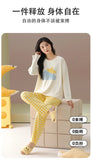 Pure cotton pajamas for women, long-sleeved trousers, can be worn outside, pure cotton home clothes, Class A antibacterial 100%