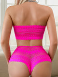 New product: Blue no steel ring strapless lace 2-piece party beach women's underwear set that can be worn outside J3440