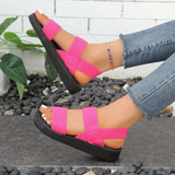 Slingback Style Summer Flat Sandals For Women Leisure Shoes Soft EVA Light Weight Elastic Back Strap Girl Beach Street Sandalias