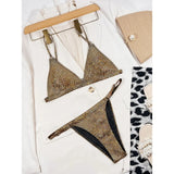 S - XL Sexy Shiny Sequins High Leg Cut Bikini Female Swimsuit Women Swimwear Two-piece Bikini set Bather Bathing Suit Swim V3862