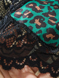 Green leopard print sexy lingerie set - see-through bra set - fashionable women's lingerie-exquisite intimate underwear ZA825182