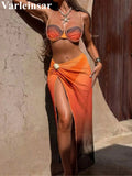 S - XL 3PCS With Skirt Underwired Bikini Female Swimsuit Women Swimwear Three-pieces Bikini set Bather Bathing Suit Swim V8080
