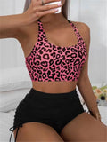 Leopard Swimwear Women High Waist Swimsuit 2026 Sexy Back Hollow Out Swimsuit Beach Wear Female Bathers Bathing Swimming Summer