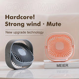 New Ultra-quiet Desk Fan, Suitable for Bedroom, Office, Library, Three Wind Speeds, 360° Rotation, Low Noise, Portable Mini Fan