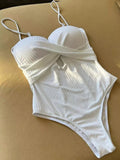 Wrinkled Bra Cup Swimsuits 2025 Female Swimwear One Piece Swimsuit Women Monokini High Cut Bathing Suit Swim Beach Wear Bodysuit