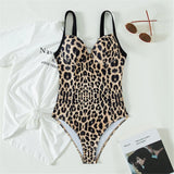 S - XL New Leopard Printed Underwired Bra Cup Women Swimwear One Piece Swimsuit Female Monokini Bather Bathing Suit Swim V3262