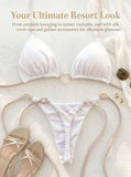 Metal Heart-shaped Halter Mini Micro Thong Bikini Female Swimsuit Women Swimwear Two-pieces Bikini Set Bather Bathing Suit Swim