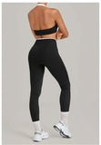 Women's Seamless Yoga Sets Sports Fitness Sleeveless Vest Hip-lifting Slim Fit Pants Suits Workout Gym Training Running Sets