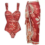 Push Up One Piece Swimsuit With Cover Up Sexy Swimwear Women 2026 Patchwork Swim Suits Female Bikinis Sliming Bodysuit Beachwear