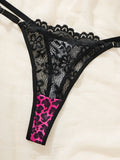Rose Red Leopard Print Sexy Lingerie Set-See-Through Bra Set-Fashionable Women's Lingerie-Exquisite Intimate Underwear ZA825182